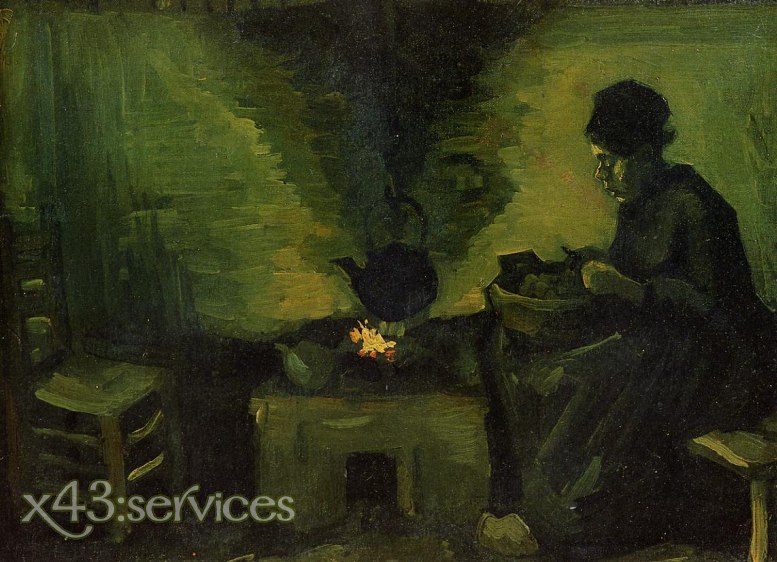 Vincent van Gogh - Baeuerin vor der Kamin
